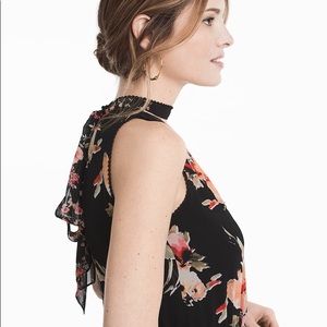 White House Black Market Choker Floral Maxi